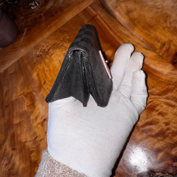 Louis Vuitton repurposed graphite, compact wallet 2013 made in France - Picture 8 of 12